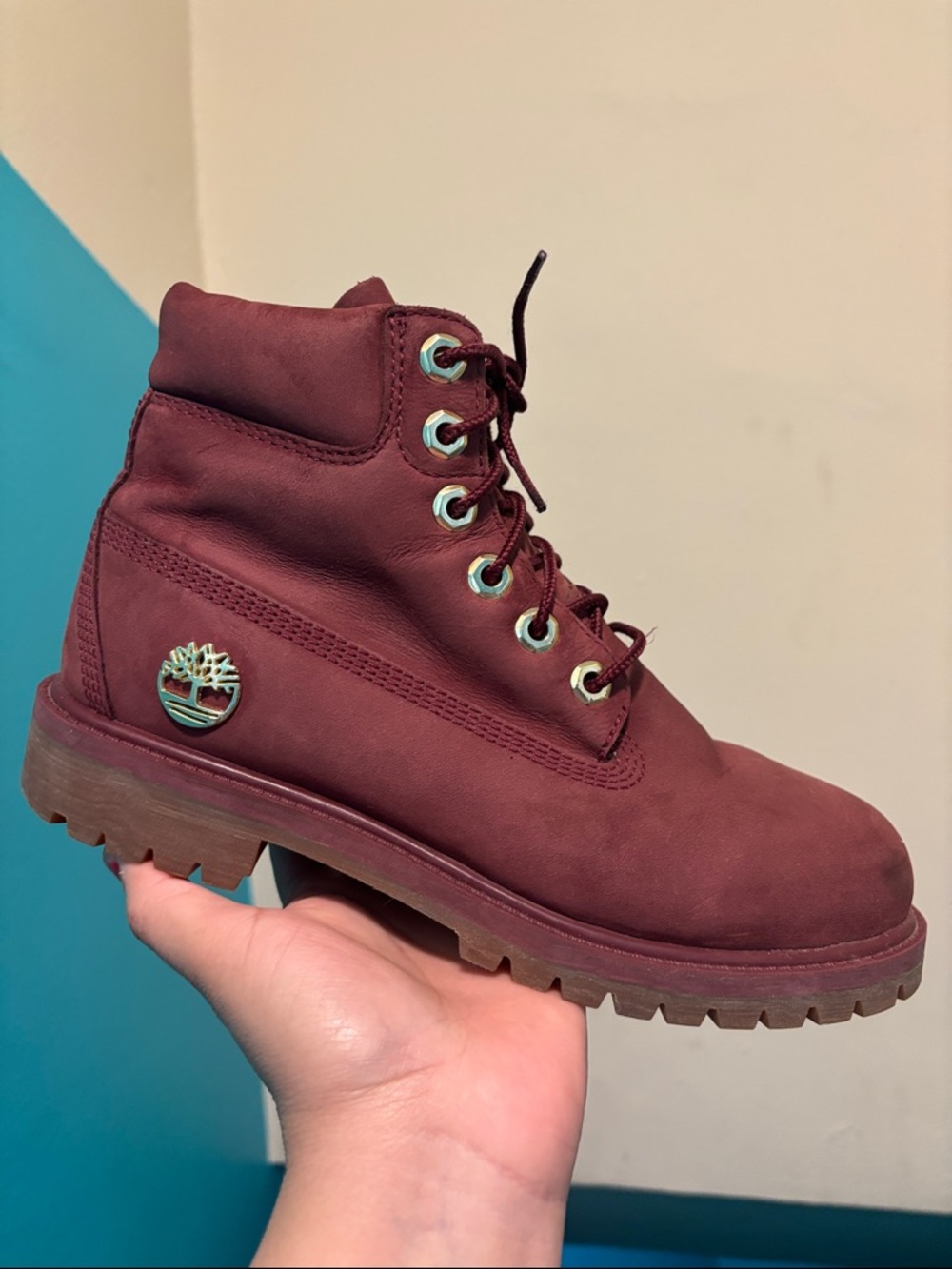 Timberland Burgundy Women's Nubuck Lace-Up Boot